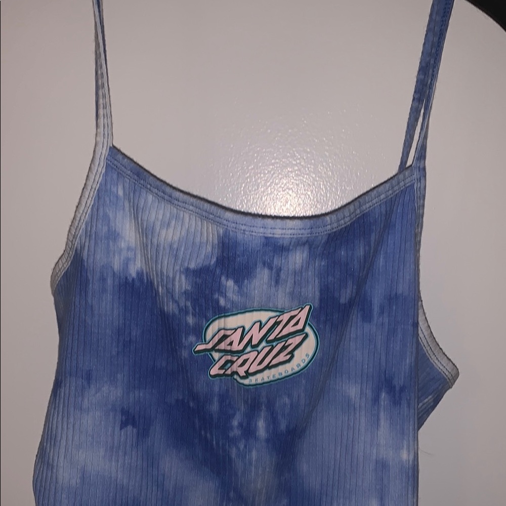 Santa Cruz Blue Ribbed Camisole Crop Top
